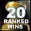20 Online Ranked Wins - Win twenty online ranked matches.