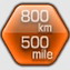 800 km/500 miles driven